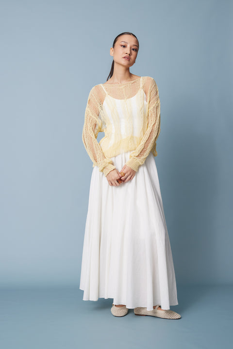 SARI — AJURLU SAÇ ÖRGÜLÜ TRİKO BLUZ