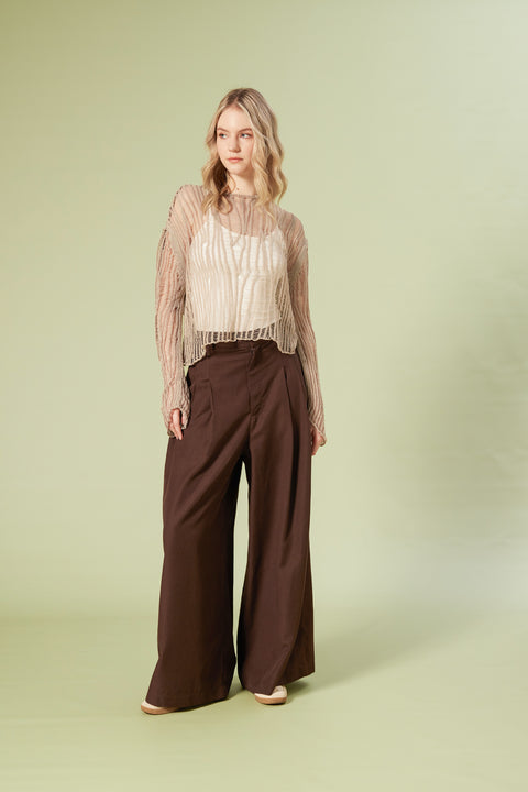 BEJ — AJURLU TRİKO BLUZ