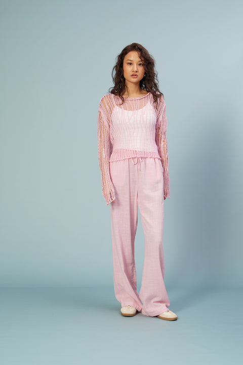 PEMBE — AJURLU TRİKO BLUZ