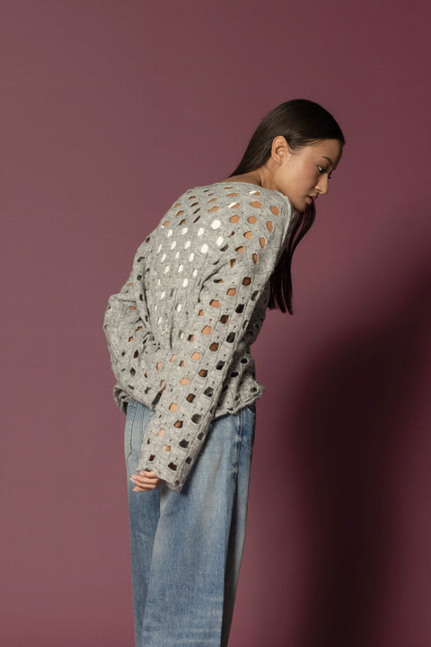 GRİ — AJURLU TRİKO KAZAK