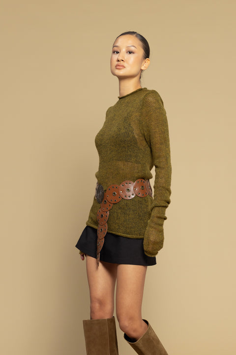 HAKİ — AJURLU TRİKO KAZAK