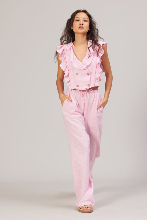 PEMBE — BAĞCIKLI PANTOLON