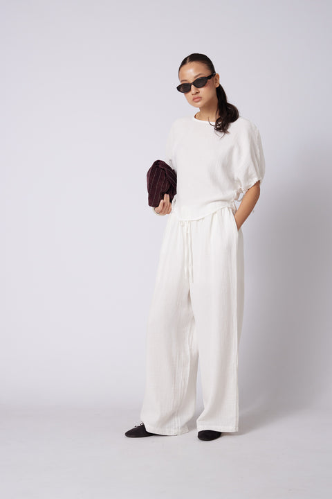 EKRU — BAĞCIKLI STRAIGHT FIT PANTOLON