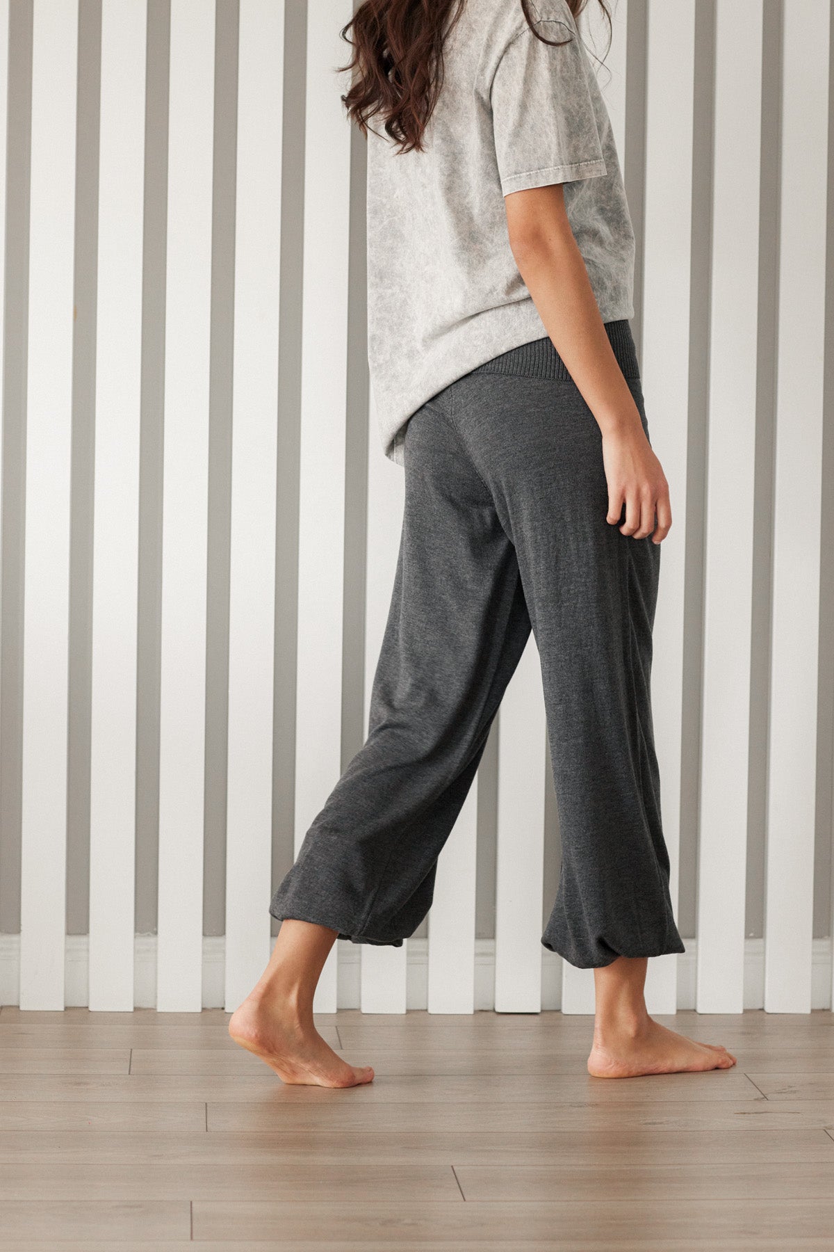 BELİ KATLAMALI TRİKO PANTOLON