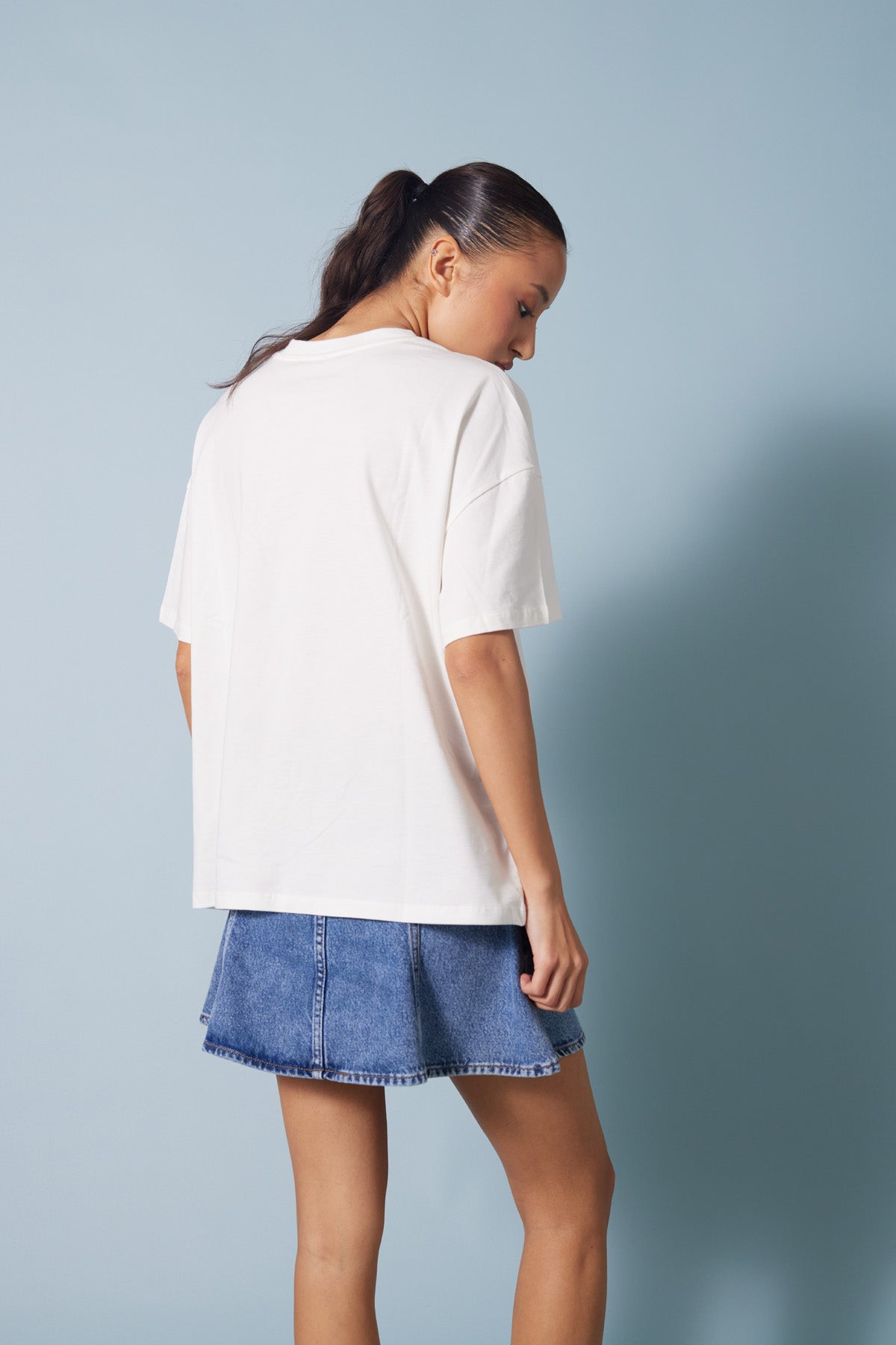 CAPRI BASKILI KISA KOLLU T-SHIRT