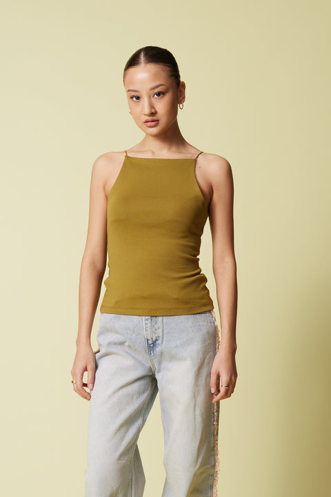 OLIVE — HALTER YAKA TOP