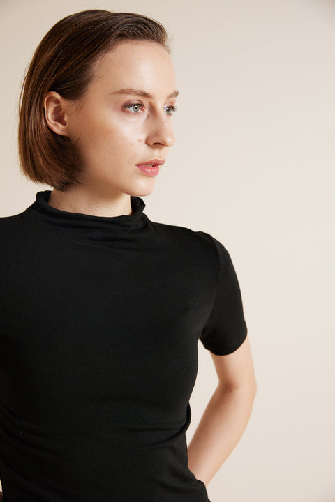 SİYAH — KISA KOLLU BASİC T-SHIRT