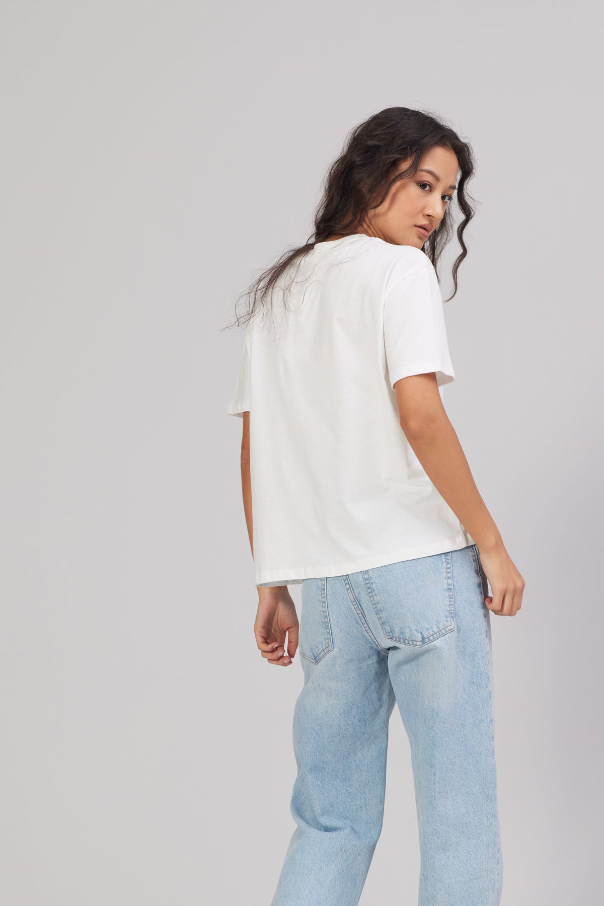 Nar Baskılı Pamuklu Bisiklet Yaka T-shirt