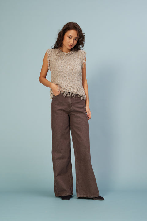 KAHVE — RELAXED FIT DENIM PANTOLON