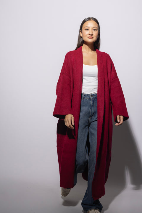 BORDO — Salaş Triko Hırka
