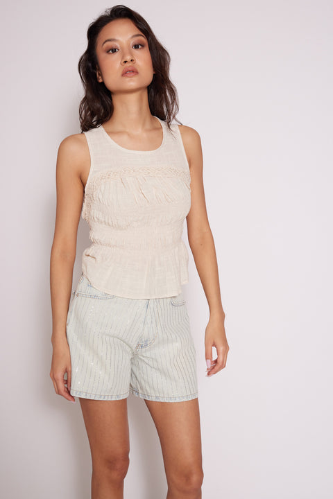 NATUREL — SIRT DETAYLI DANTELLİ TOP