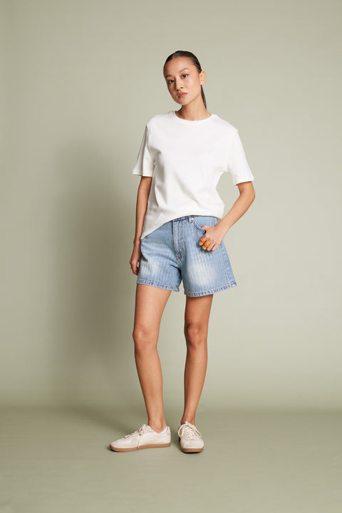 MAVİ — TAŞLI DENIM ŞORT