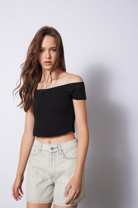 SİYAH — TRİKO KORSE TOP