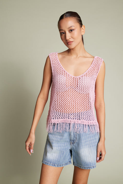 PEMBE — AJURLU TRİKO ATLET