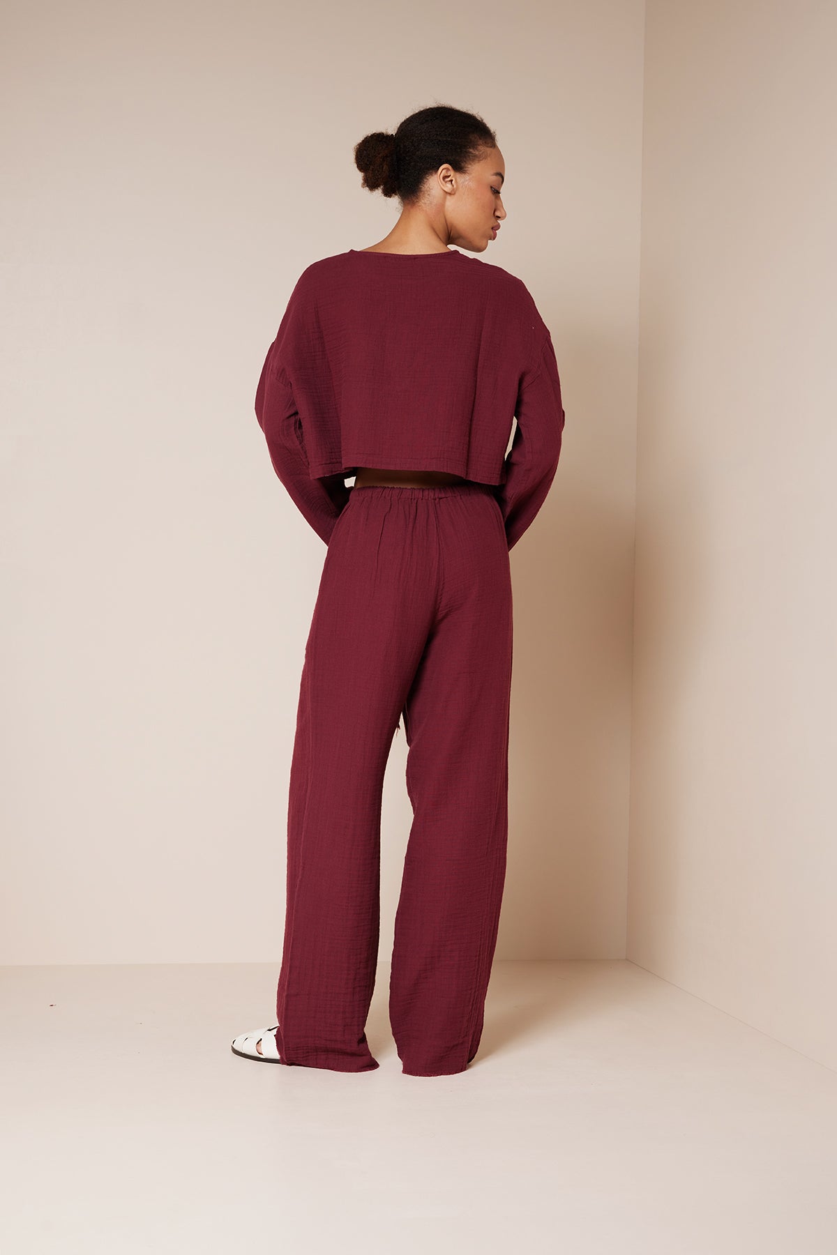 BELİ BAĞCIKLI DÖKÜMLÜ PANTOLON