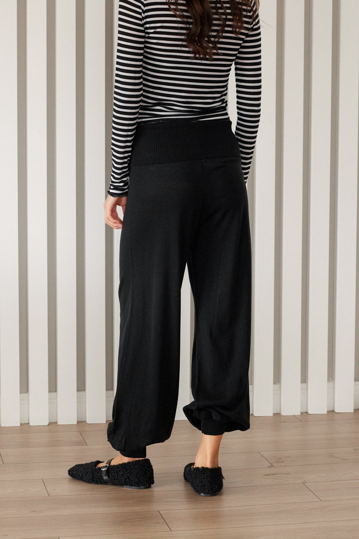 BELİ KATLAMALI TRİKO PANTOLON