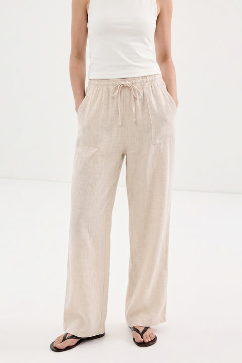 NATUREL — BELİ LASTİKLİ BAĞCIKLI PANTOLON