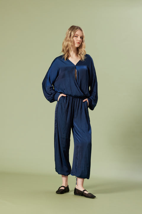 LACİVERT — BELİ LASTİKLİ BALON PANTOLON
