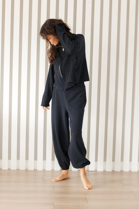 LACİVERT — BELİ LASTİKLİ BALON PANTOLON
