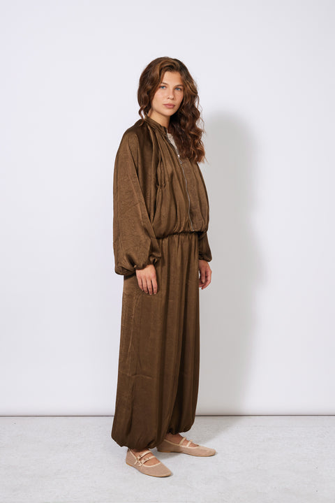 OLIVE — BELİ LASTİKLİ DOKULU SATEN BALON PANTOLON