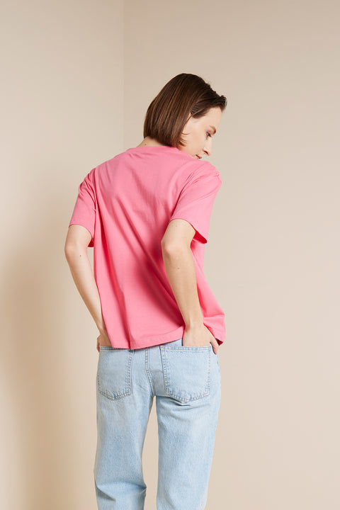 PEMBE — BİSİKLET YAKA KISA KOLLU T-SHIRT