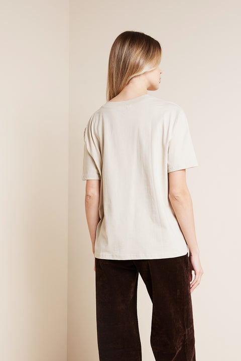 BEJ — BİSİKLET YAKA KISA KOLLU T-SHIRT