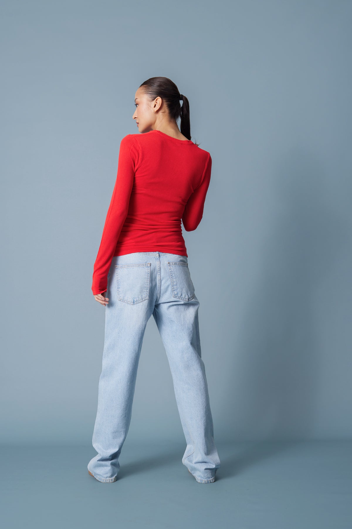 BİSİKLET YAKA TRİKO BLUZ