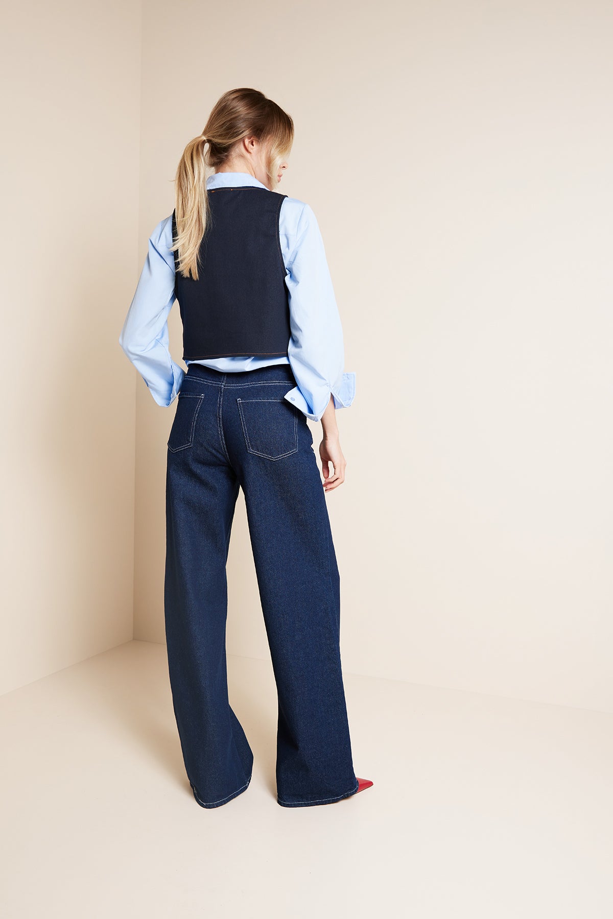 CEP DETAYLI DENIM PANTOLON