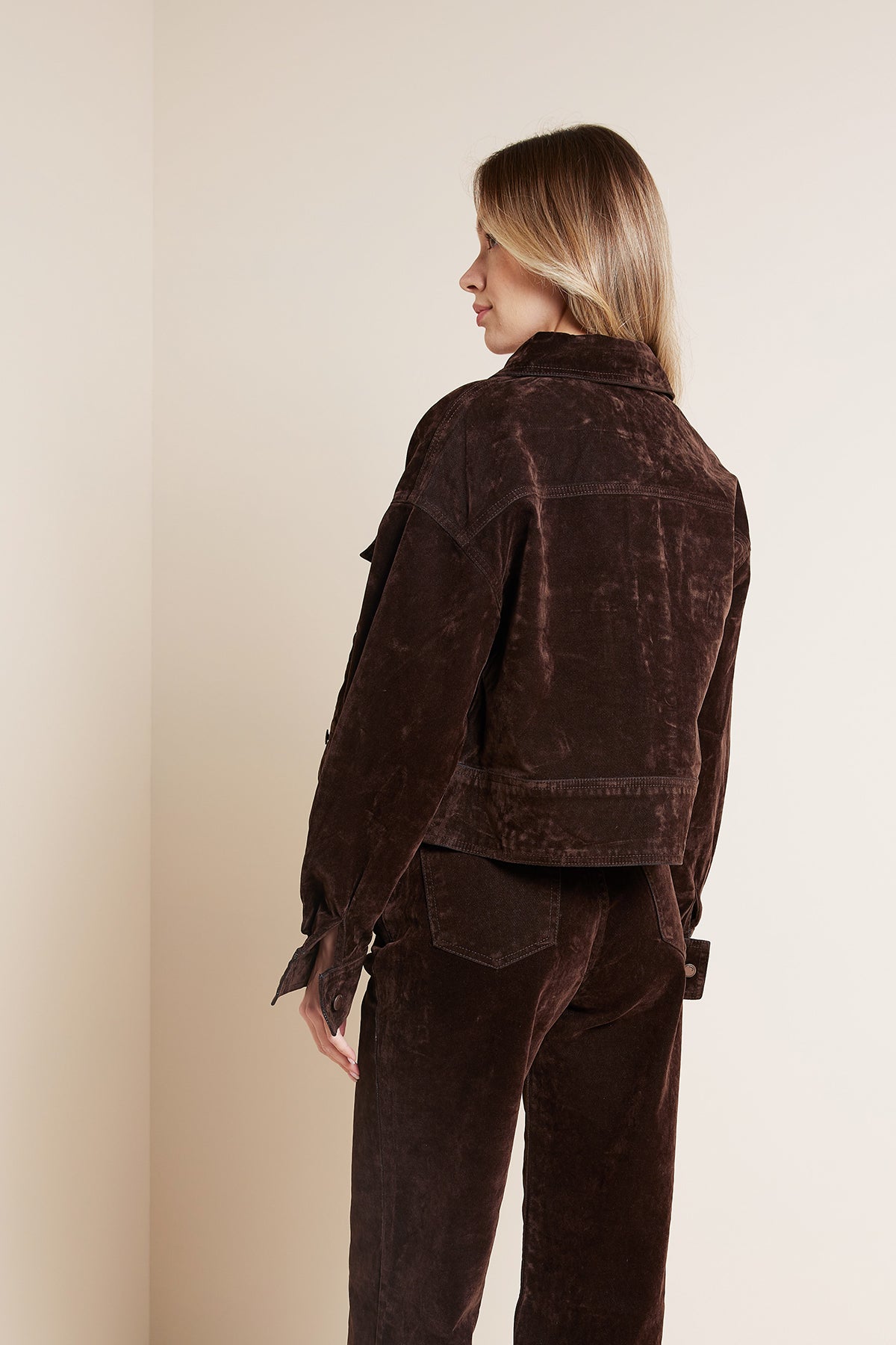 CEP DETAYLI FLOKLU DENIM CEKET