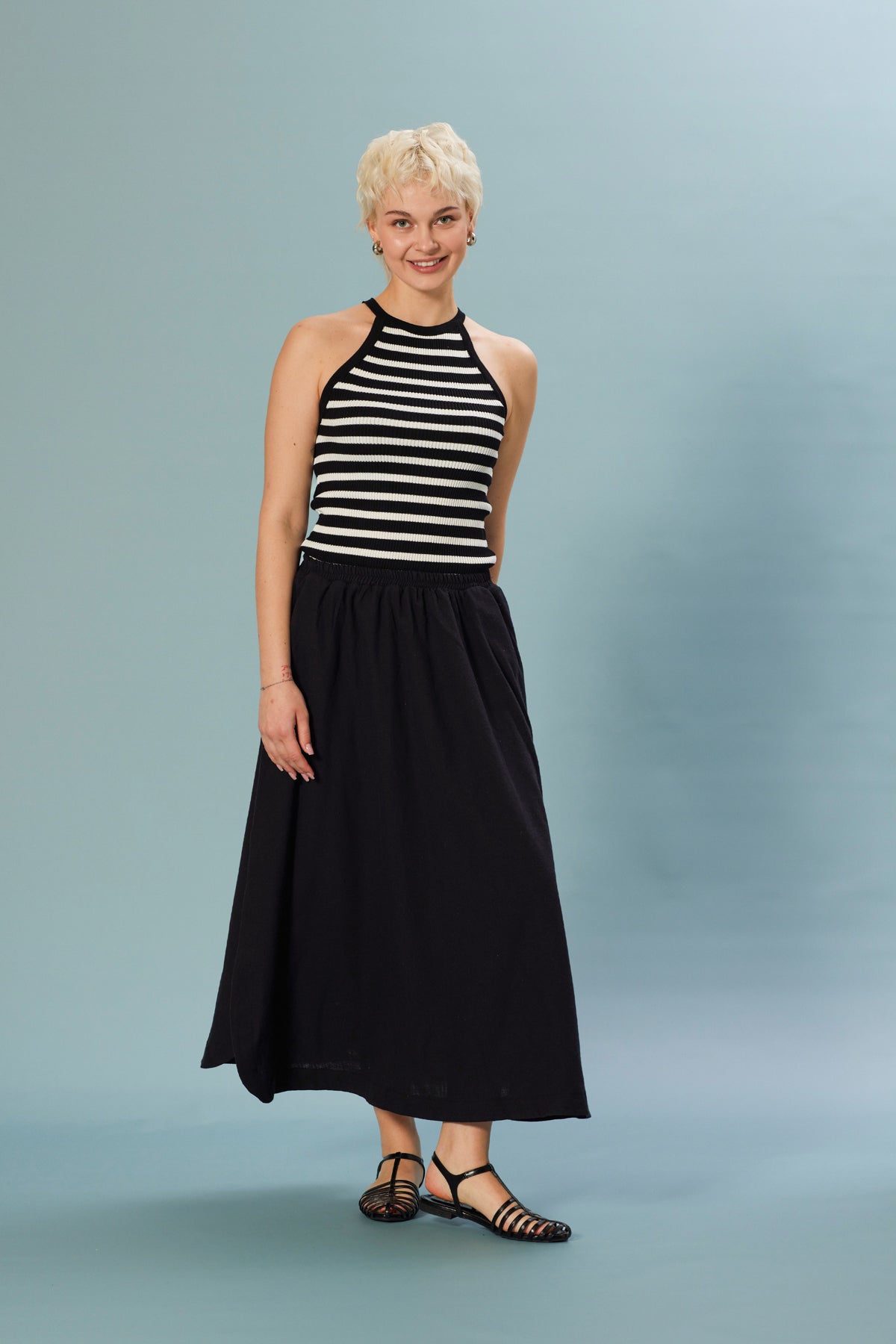 ÇİZGİLİ TRİKO ELBİSE