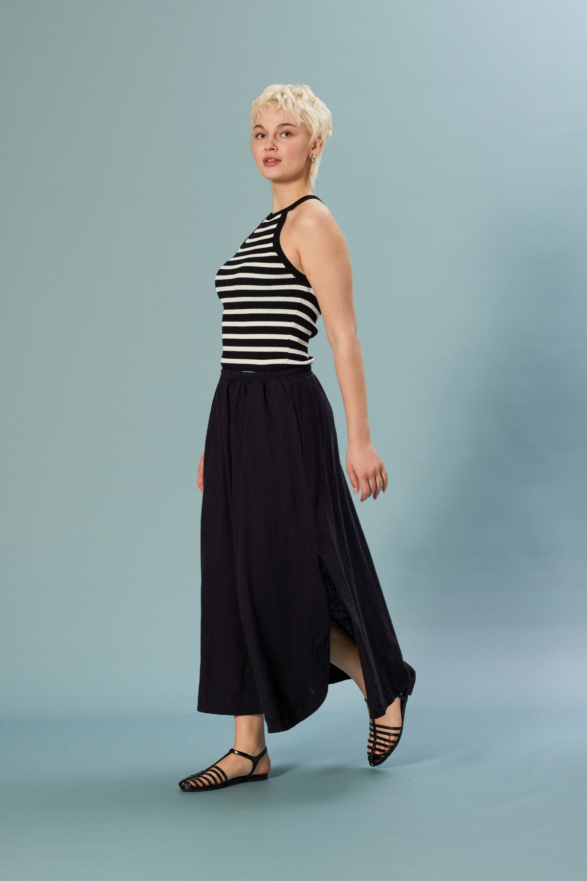 ÇİZGİLİ TRİKO ELBİSE