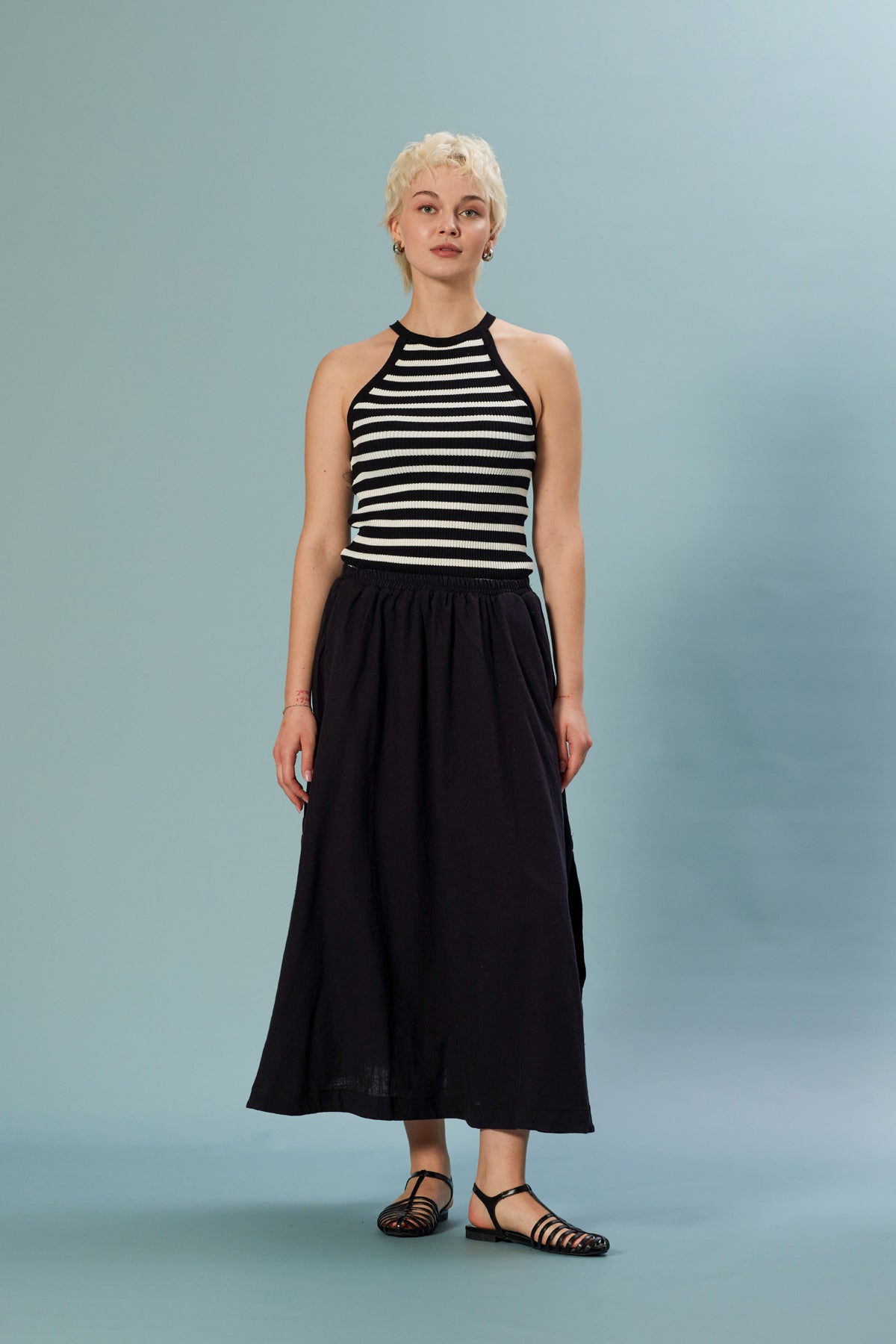 ÇİZGİLİ TRİKO ELBİSE