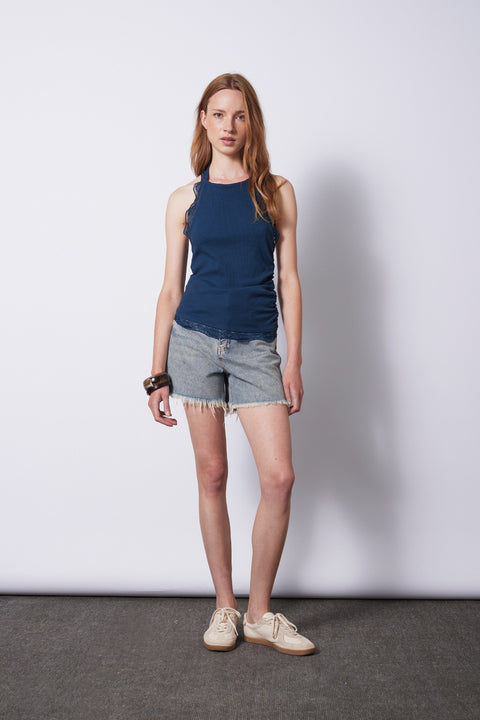 İNDİGO — DANTEL DETAYLI HALTER TOP