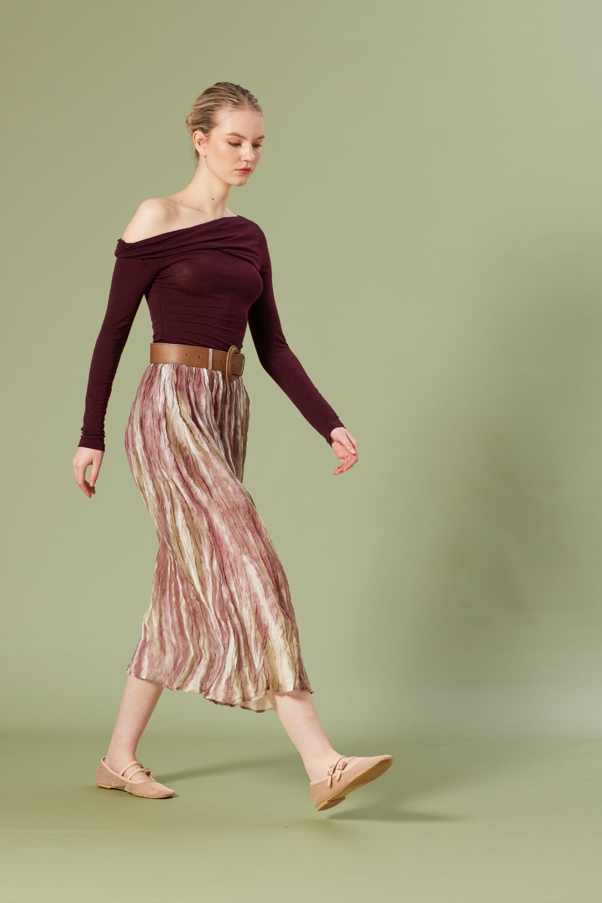 DESENLİ KEMERLİ ETEK