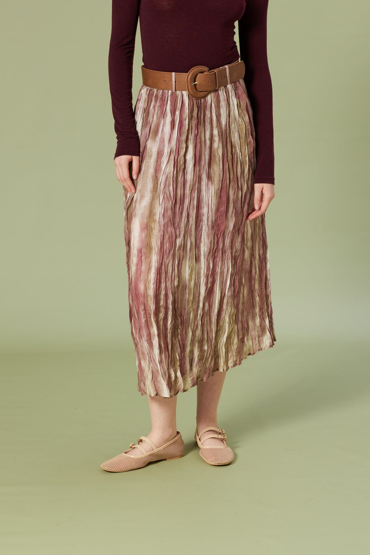 DESENLİ KEMERLİ ETEK