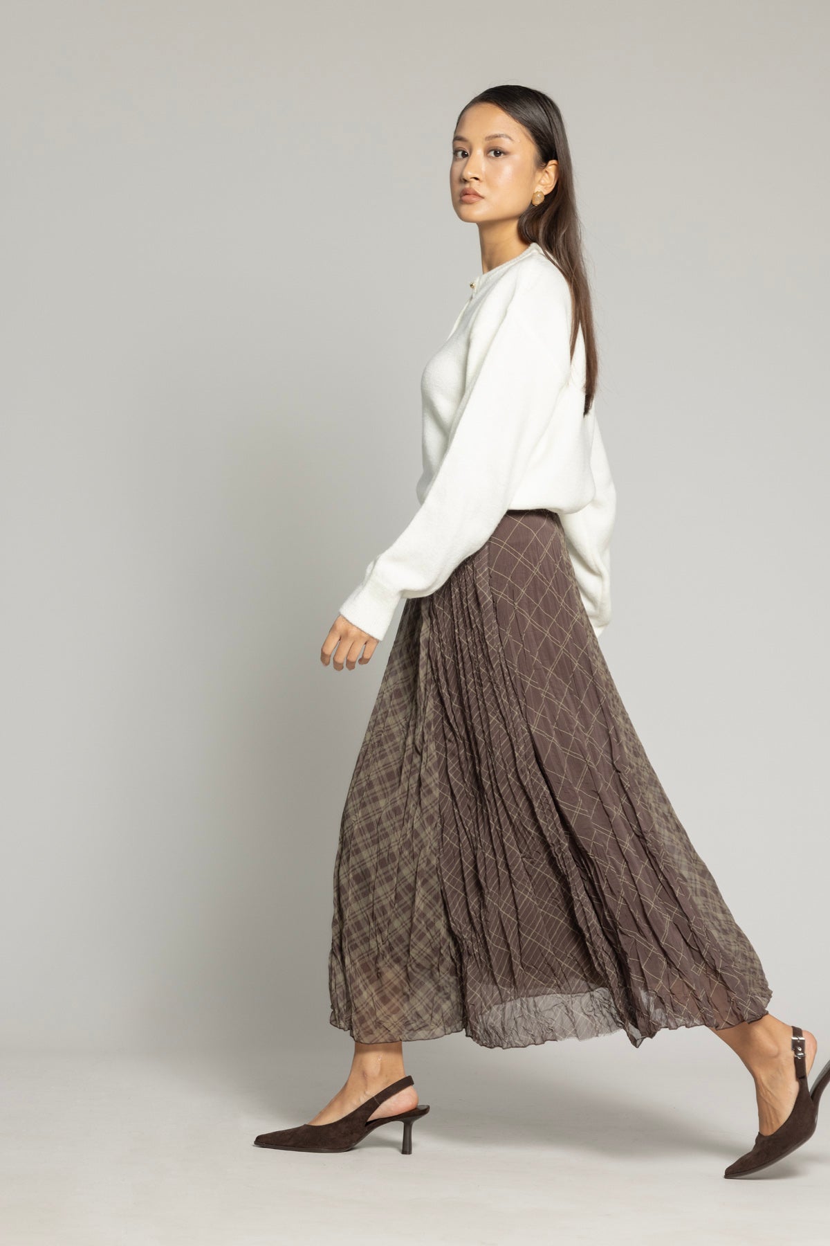 DESENLİ KIRIŞIK GÖRÜNÜMLÜ ETEK