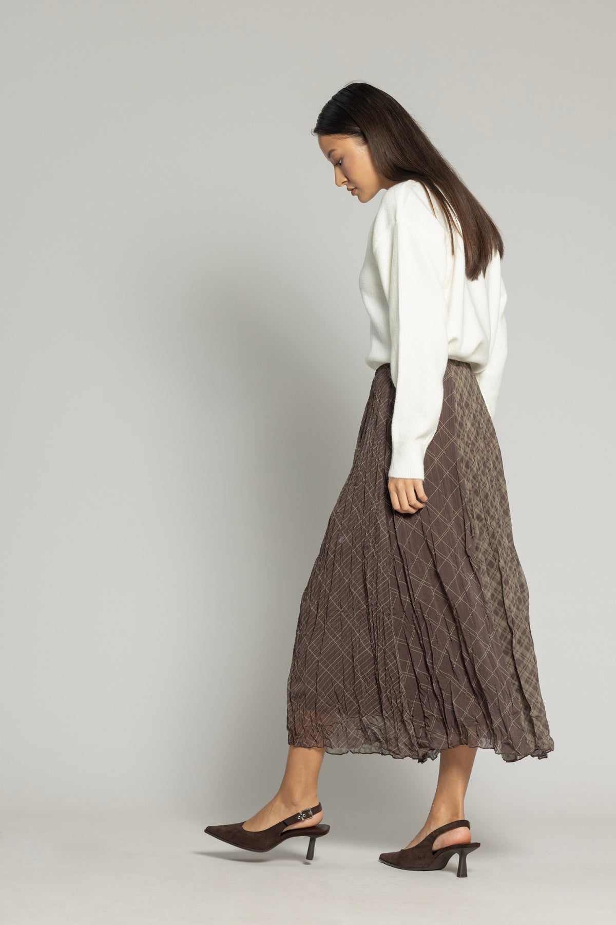 DESENLİ KIRIŞIK GÖRÜNÜMLÜ ETEK