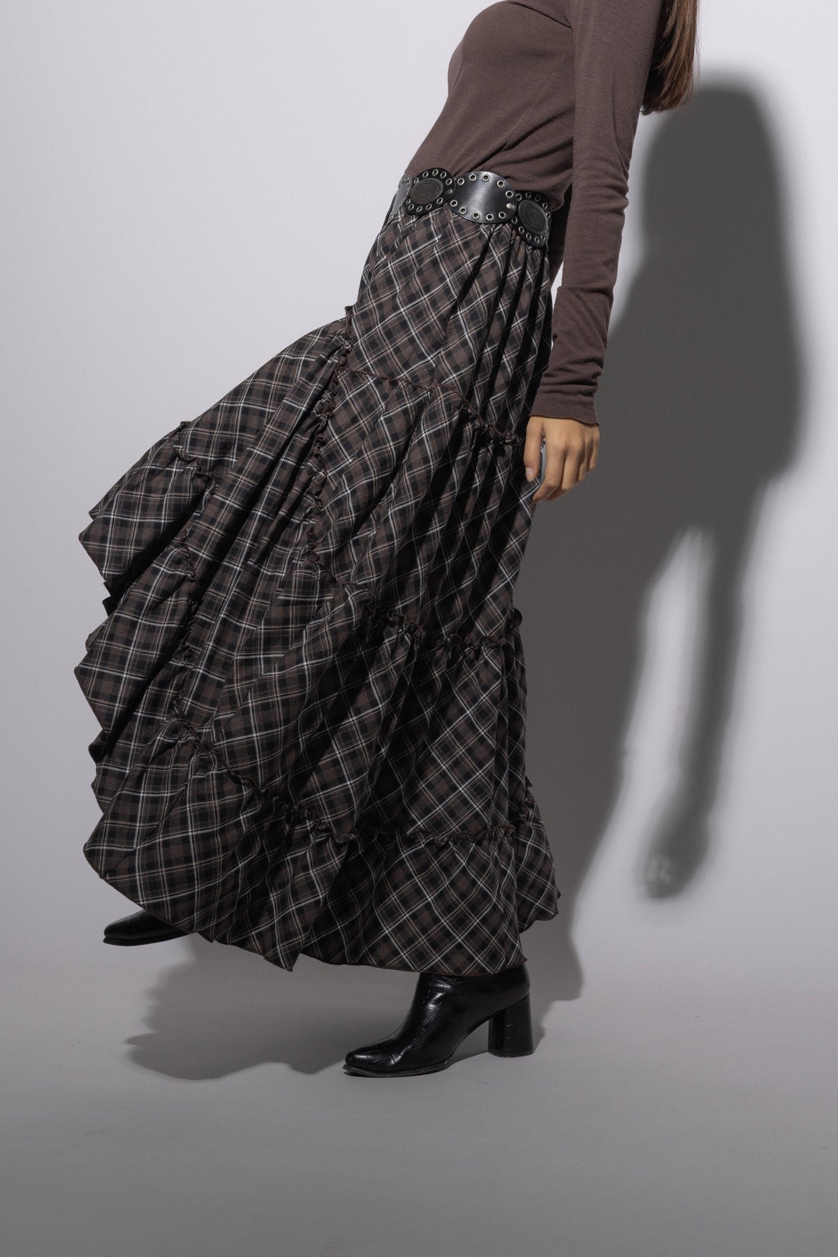 EKOSE DESENLİ ASİMETRİK ETEK