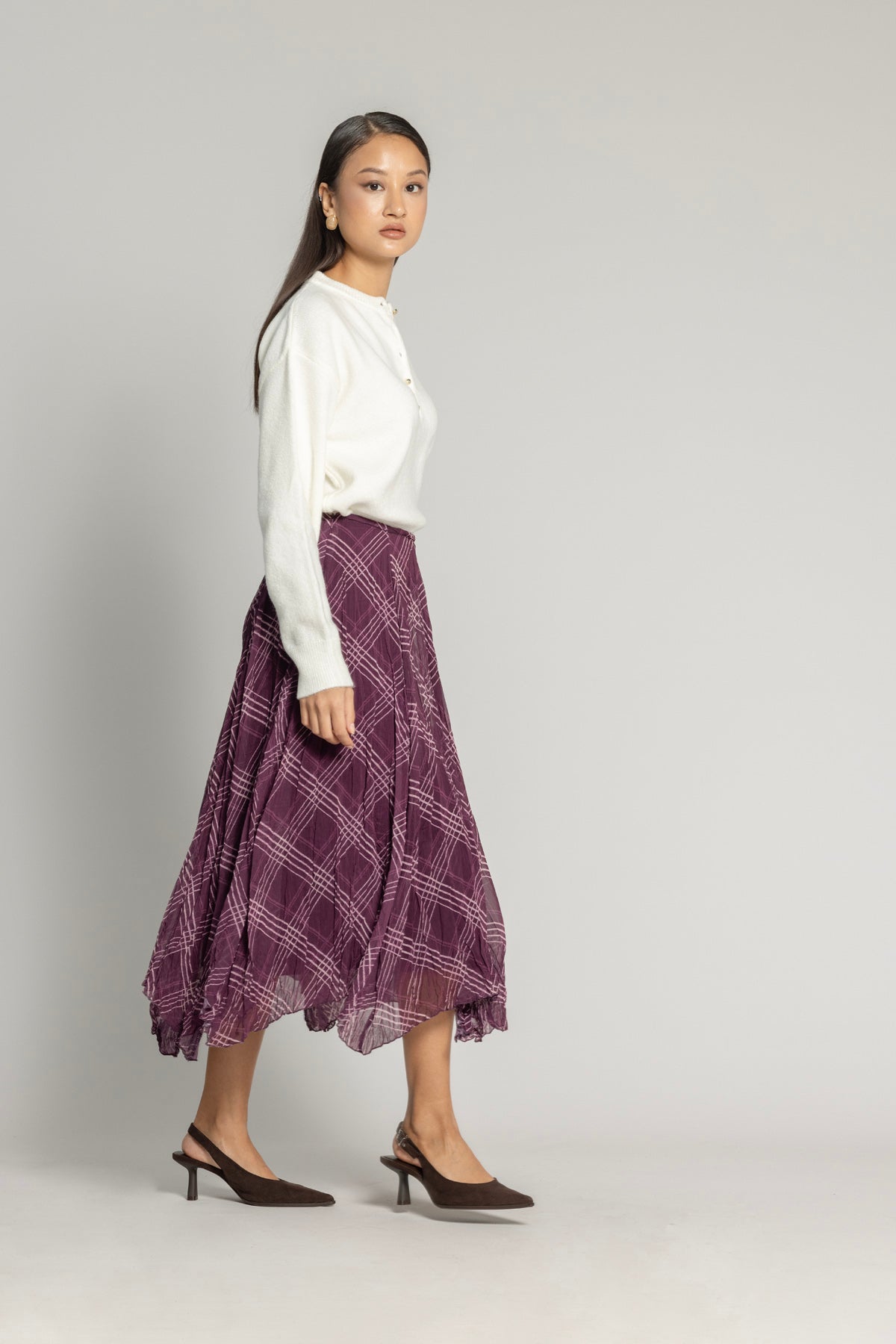 EKOSE DESENLİ ASİMETRİK ETEK