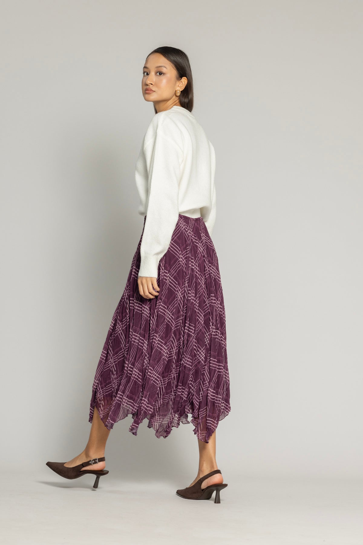 EKOSE DESENLİ ASİMETRİK ETEK