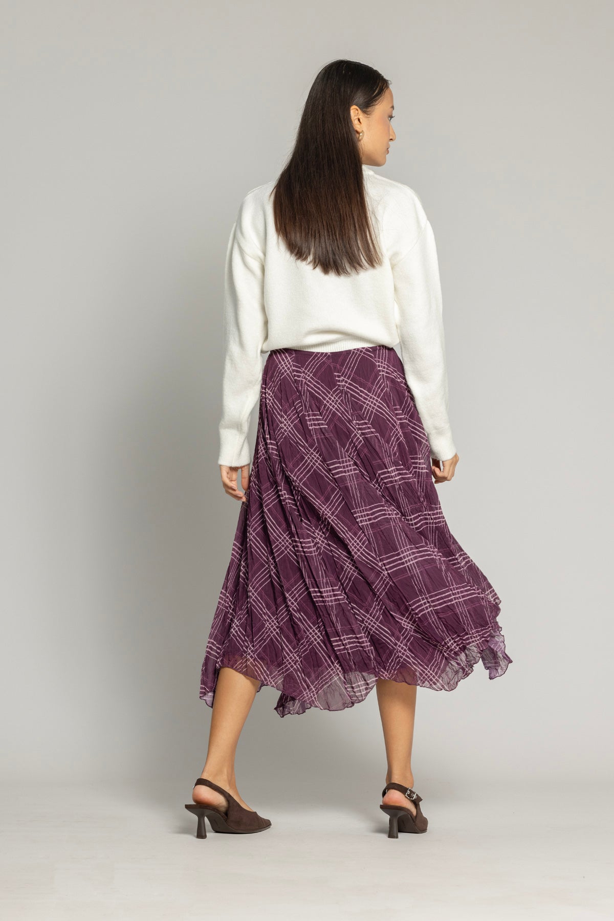 EKOSE DESENLİ ASİMETRİK ETEK