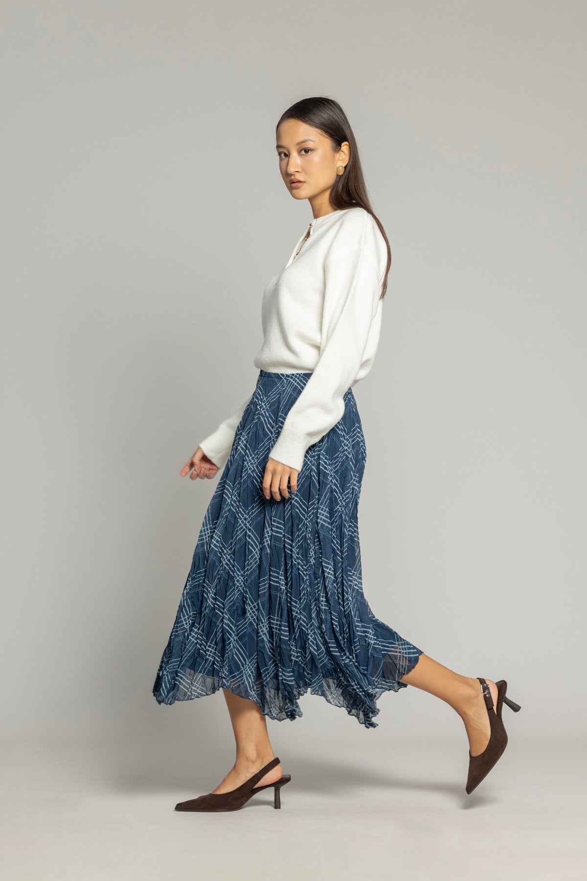 EKOSE DESENLİ ASİMETRİK ETEK