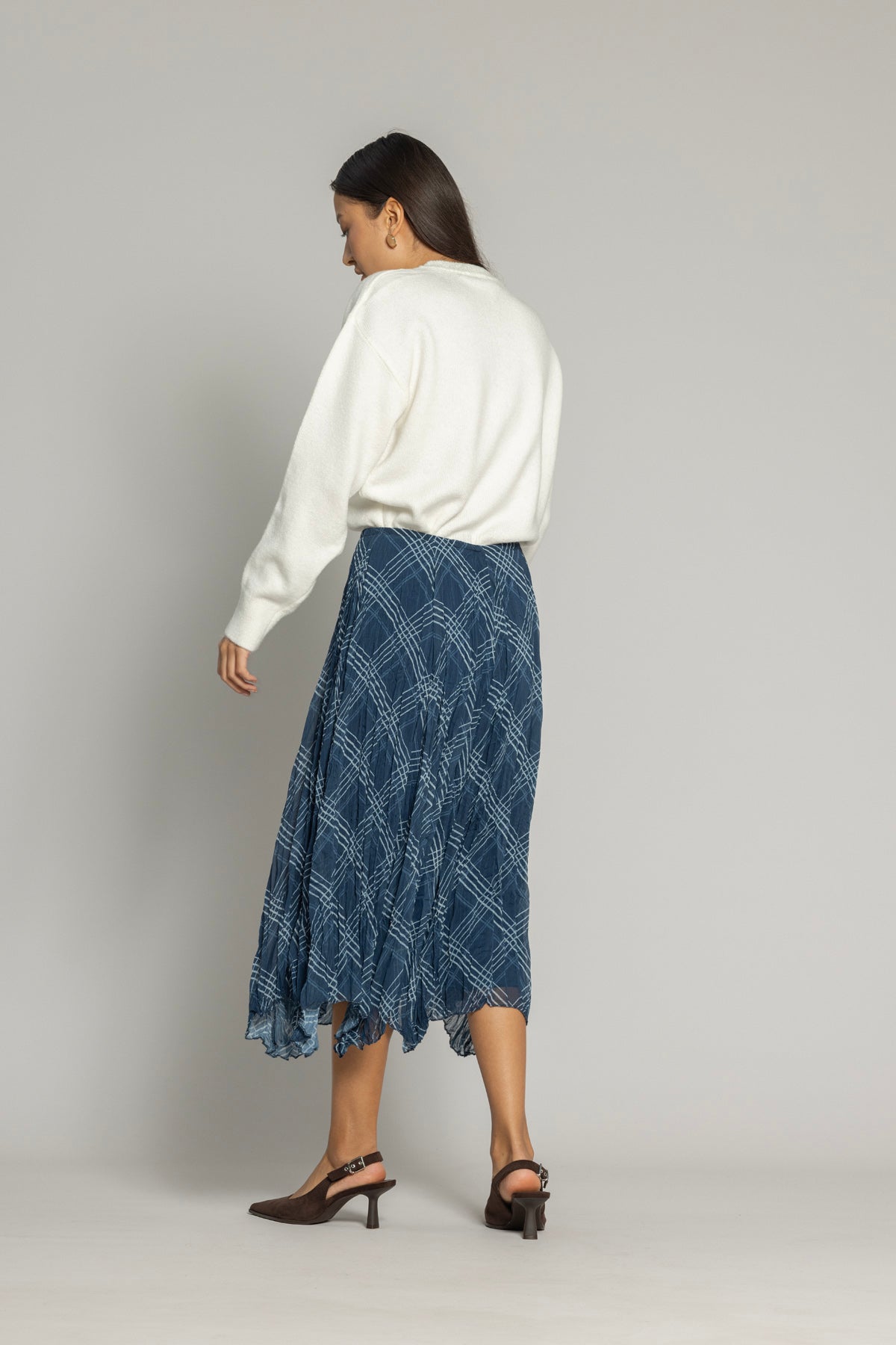 EKOSE DESENLİ ASİMETRİK ETEK