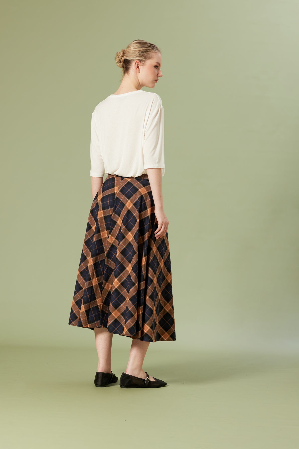 EKOSE DESENLİ MİDİ ETEK