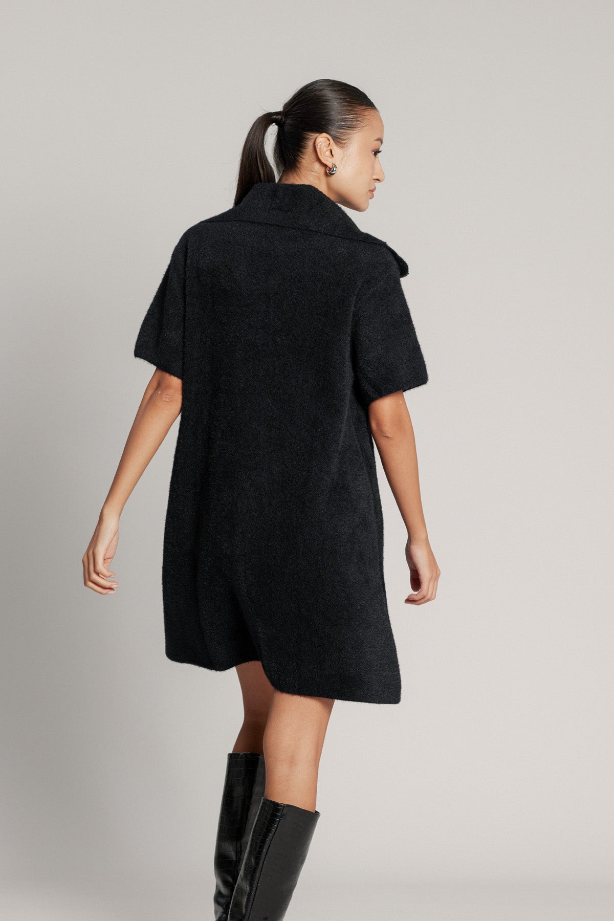 FERMUAR DETAYLI TRİKO ELBİSE