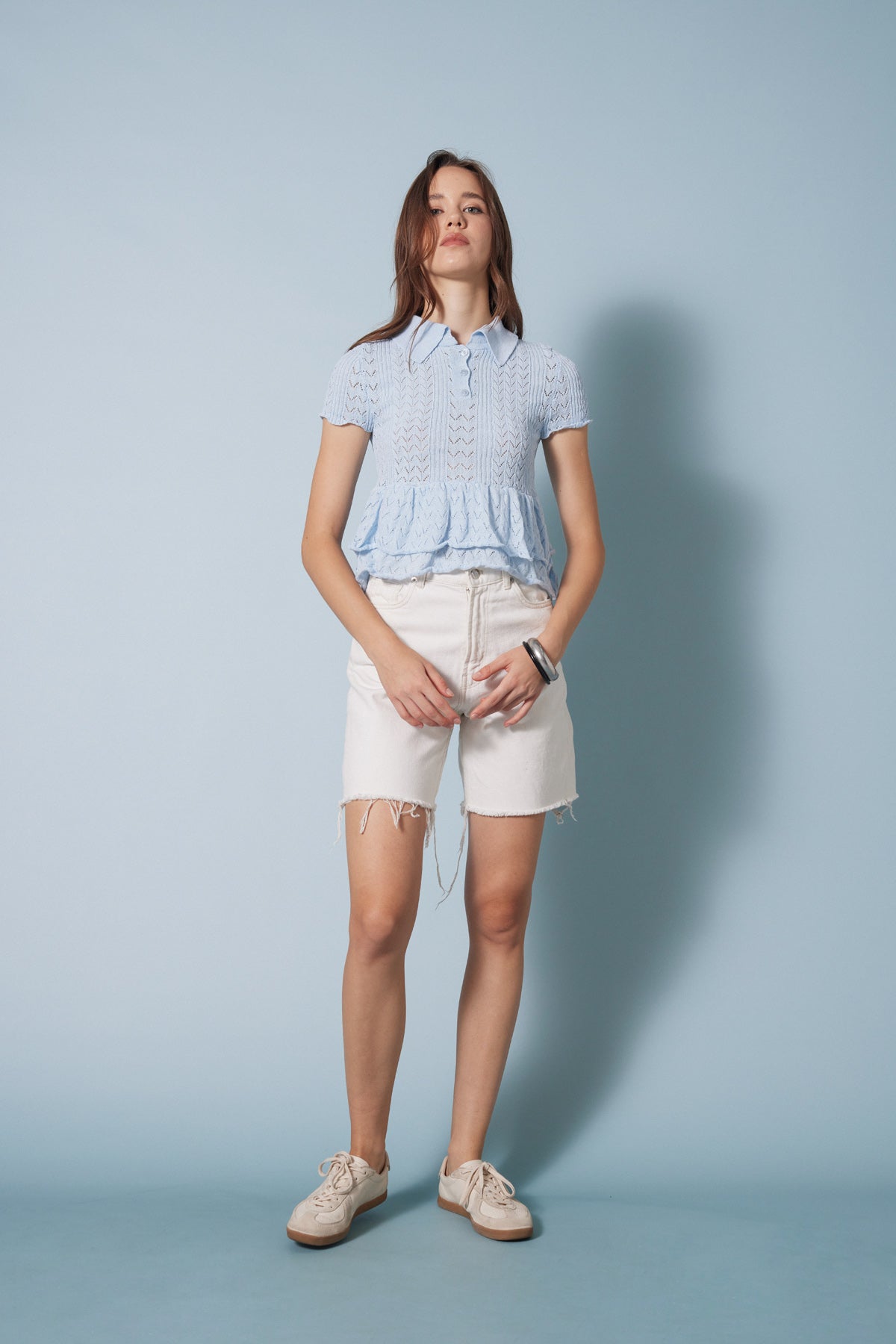 FIRFIRLI POLO YAKA TRİKO BLUZ