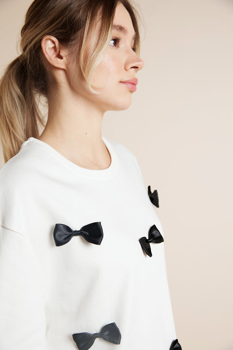 KAHVE — FİYONK DETAYLI BİSİKLET YAKA T-SHIRT