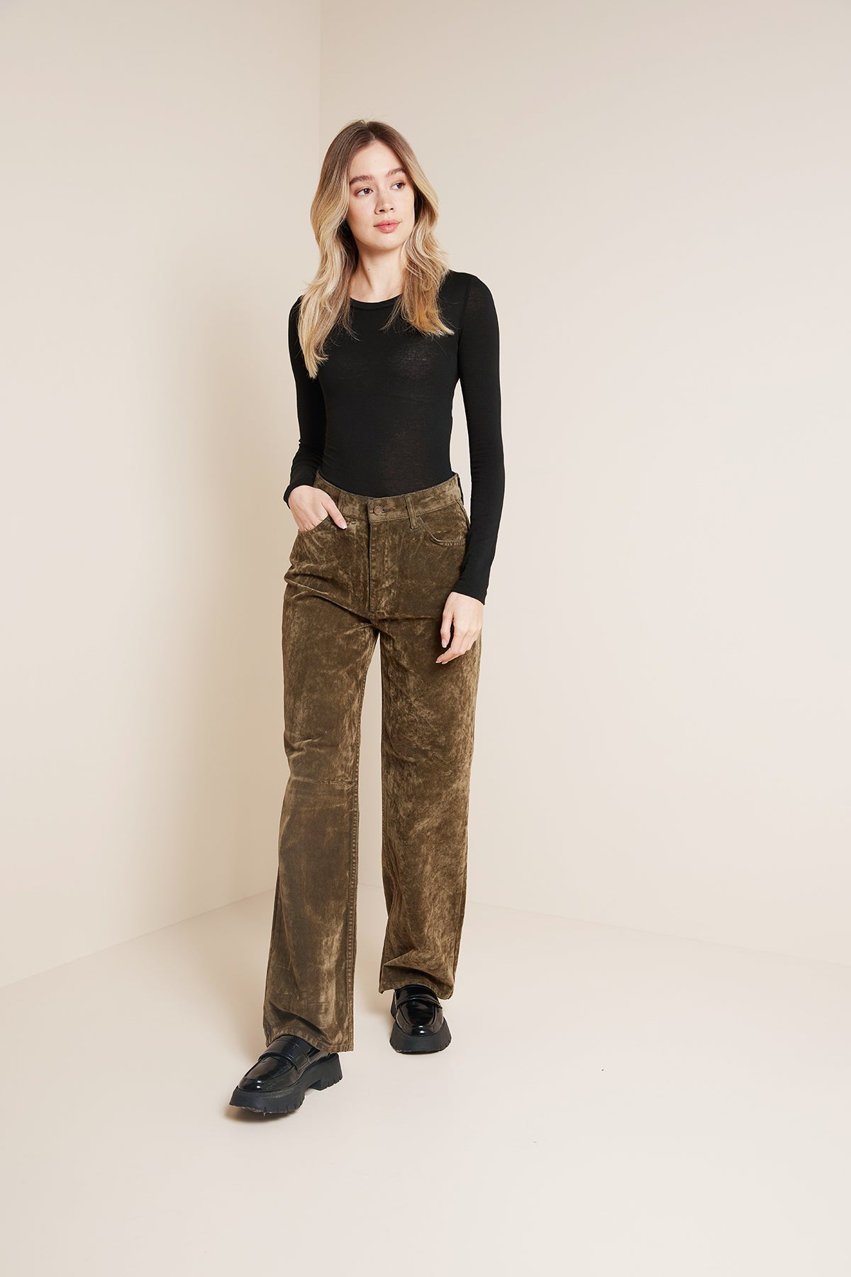 FLOKLU STRAIGHT FIT DENIM PANTOLON