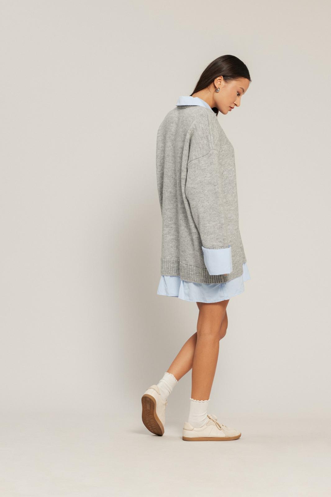 GÖMLEK GÖRÜNÜMLÜ V YAKA ELBİSE