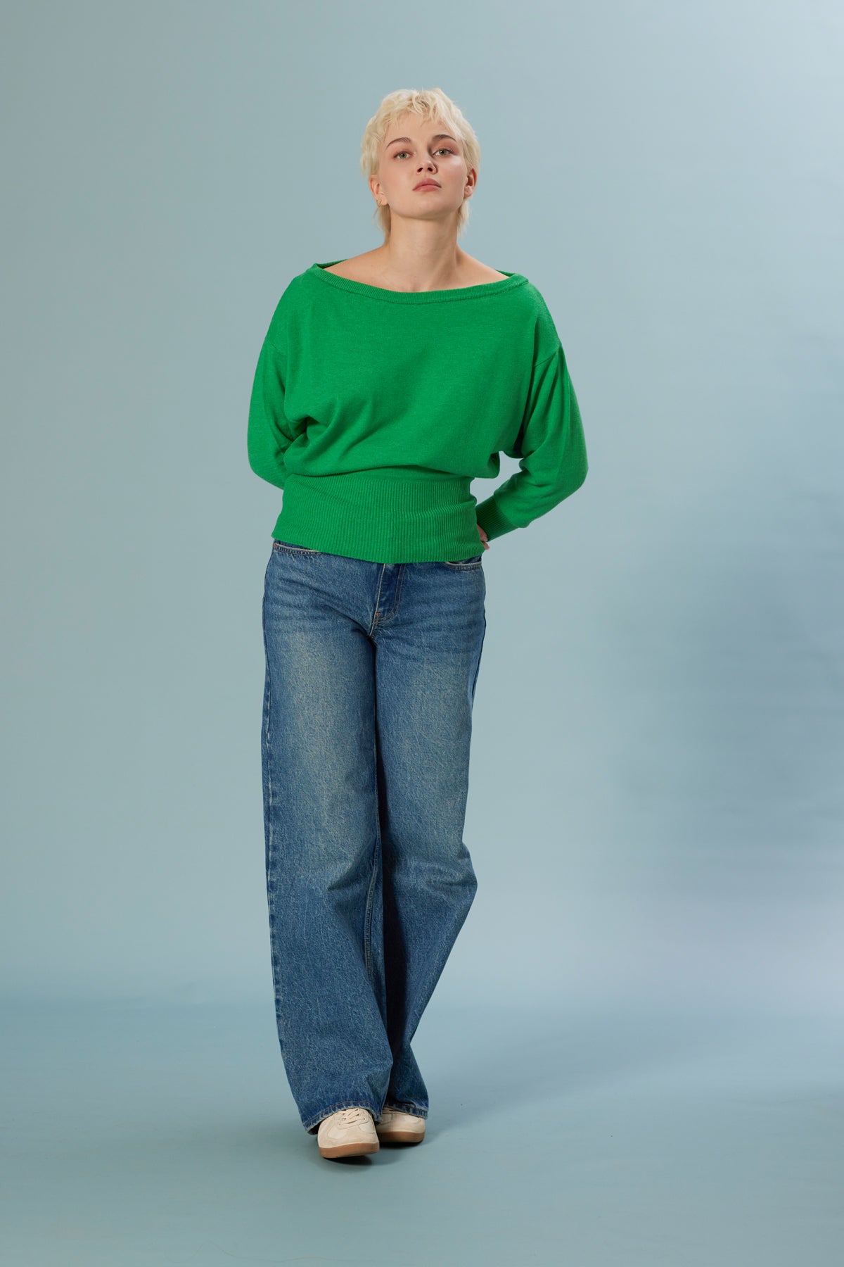 Kayık Yaka Triko Bluz